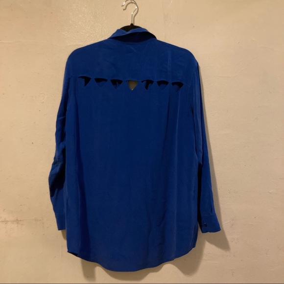 Equipment Navy Blue Button Up Long Sleeve Top S - Picture 9 of 9